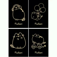 Zeszyty szkolne - 4 X ZESZYT A5, 60 KARTEK, KRATKA Z MARGINESEM, PUSHEEN BLACK, KOTEK KOT - miniaturka - grafika 1