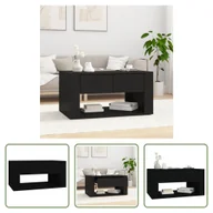Ławy i stoliki kawowe - The Living Store stolik kawowy czarny 80x50x40 cm materiał drewnopochodny - miniaturka - grafika 1