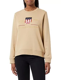 GANT Damska bluza Archive Shield C-Neck Sweat, Hazelwood beżowy, XS - Bluzy damskie - miniaturka - grafika 1