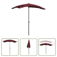 Parasole ogrodowe - The Living Store Parasol ogrodowy na słupku - 200x130 cm - bordowy - Parasol Ogrodowy - miniaturka - grafika 1