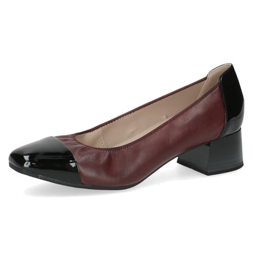 Caprice Damskie czółenka 9-22306-43, bordowy grzebień, 38,5 EU szerokie, Bordeaux Comb, 38.5 EU Weit