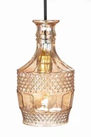 Lampy sufitowe - Lampa wisząca kryształowa szklana elegancka bursztynowa - miniaturka - grafika 1