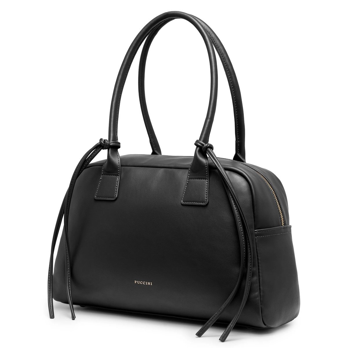 PUCCINI Torebka Damska Duża Kuferek Skóra Ekologiczna Czarna BK2251018D-1