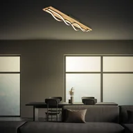 Lampy sufitowe - Briloner Lampa sufitowa LED Vinka, 98x11 cm, 2-punktowa, kolor drewna - miniaturka - grafika 1