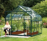 Szklarnie ogrodowe - VITAVIA szklarnia ogrodowa Diana 8300, zielona - (8,3 m2; 2,57 x 3,21 m) szkło hartowane + baza - miniaturka - grafika 1