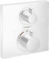 Baterie podtynkowe - Hansgrohe Ecostat Square Bateria wannowo-prysznicowa podtynkowa termostatyczna biały matowy 15714700 - miniaturka - grafika 1