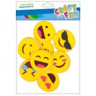 Pozostałe akcesoria dla plastyków - Craft with Fun Ozdoba dekoracyjna Eva Emotki samoprzylepna 8szt 12/144 - miniaturka - grafika 1