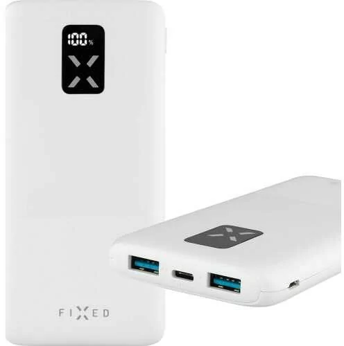 Fixed Power Bank Zen 10, 10 000 mAh 20W PD, 2x USB-A / 1x USB-C / 1x MicroUSB, biały