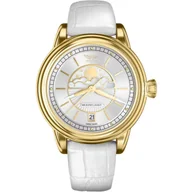 Zegarki damskie - Zegarek damski Aviator MOONFLIGHT V.1.33.1.343.4 Swiss Made złoty na pasku - miniaturka - grafika 1