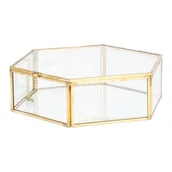 Pudełka i szkatułki - Szkatułka sześciokątna GRAZIA 17x16x5 cm HOMLA - miniaturka - grafika 1