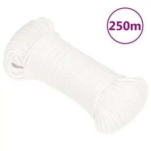 vidaXL Linka żeglarska, biała jednolita, 5 mm, 250 m, polipropylen - Żeglarstwo - miniaturka - grafika 1