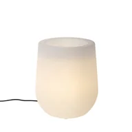 Lampy ogrodowe - QAZQA Zewnętrzna lampa podłogowa doniczka biała IP44 - Doniczka - miniaturka - grafika 1