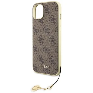 Guess GUHCP15MGF4GBR iPhone 15 Plus 6.7" brązowy/brown hardcase 4G Charms Collection - Etui i futerały do telefonów - miniaturka - grafika 6