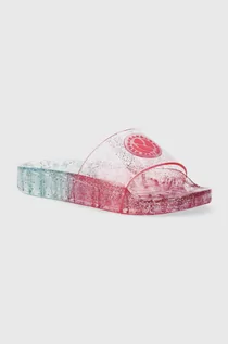 Buty dla dziewczynek - Pepe Jeans klapki dziecięce WAVE BASIC G kolor różowy - grafika 1
