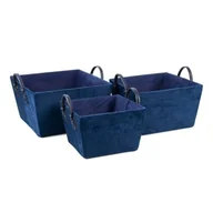 Pudła i pojemniki do przechowywania - Koszyk do przechowywania kwadratowy niebieski 26 x 26 x 16 cm z uchwytami - miniaturka - grafika 1