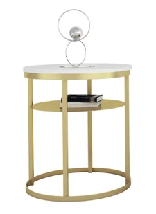 Stolik kawowy z półką biały+ złoty K0-Z86 - Ławy i stoliki kawowe Stolik kawowy z półką biały+ złoty K0-Z86 - Ławy i stoliki kawowe - miniaturka - grafika 1
