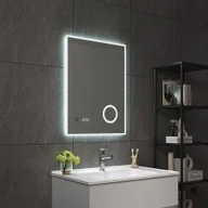 Lustra - Lustro łazienkowe LED "Lizzano" ze 120 diodami LED Aluminiowa rama 50 x 70 cm Biały - miniaturka - grafika 1