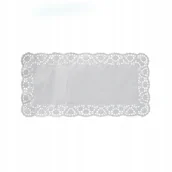 Dekoracje i nakrycia stołu na imprezę - Serwetki ażurowe prostokątne białe 20x40cm 100 szt - miniaturka - grafika 1