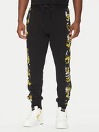 Spodnie sportowe męskie - Versace Jeans Couture Spodnie dresowe 78GAA3C0 Czarny Regular Fit - miniaturka - grafika 1