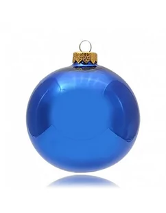 Bombka 10cm/1szt niebieski lakier szklana choinkowa KADPOL - Bombki - miniaturka - grafika 1