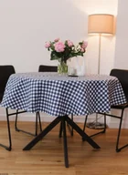 Obrusy i serwetki - Okrągły obrus plamoodporny bawełniany z wzorem Kratka - miniaturka - grafika 1