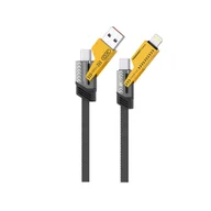 Kable USB - XO kabel NB283 4w1 USB-C - Lightning + USB + USB-C 60W 1,0m szary - miniaturka - grafika 1