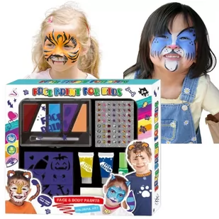 Zestaw Do Malowania Twarzy Farby Naklejki Szablony Wzory Diy Na Imprezy - Zabawki interaktywne dla dzieci Zestaw Do Malowania Twarzy Farby Naklejki Szablony Wzory Diy Na Imprezy - Zabawki interaktywne dla dzieci - miniaturka - grafika 1