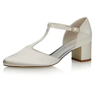 Czółenka - Rainbow Club Buty ślubne Rosita - damskie, czółenka, satyna w kolorze kości słoniowej - rozmiar 36 (3 UK) - miniaturka - grafika 1