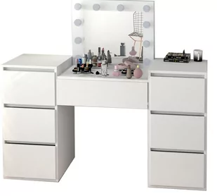 Toaletka Kosmetyczna Biała Z Lustrem 12 Led Wizaż Beti8 - Toaletki - miniaturka - grafika 1