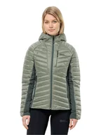 Kurtki damskie - Jack Wolfskin Kurtka pikowana "Routeburn Pro" w kolorze zielonym - miniaturka - grafika 1
