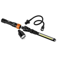 Latarki - Lampa latarka 3w1 ruchoma 3 głowice 350lm magnes NEO 99-107 - miniaturka - grafika 1