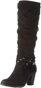 TOM TAILOR 1696104 damskie kozaki z długą cholewką, czarny - czarny Black - 40 EU - Kozaki damskie - miniaturka - grafika 1