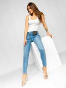 Spodnie damskie - Niebieskie spodnie jeansowe damskie Denley FL2165 - miniaturka - grafika 1
