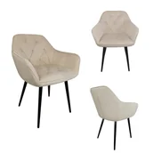 Krzesła - NOWOCZESNE KRZESŁO FOTEL KUBEŁKOWY JADALNIA DO SALONU BEŻOWE JULIA - miniaturka - grafika 1