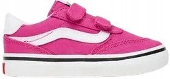 VANS RÓŻOWE BROOKLYN LS TRAMPKI DZIECIĘCE NA RZEPY Z BIAŁĄ WSTAWKĄ 17,5 J8A