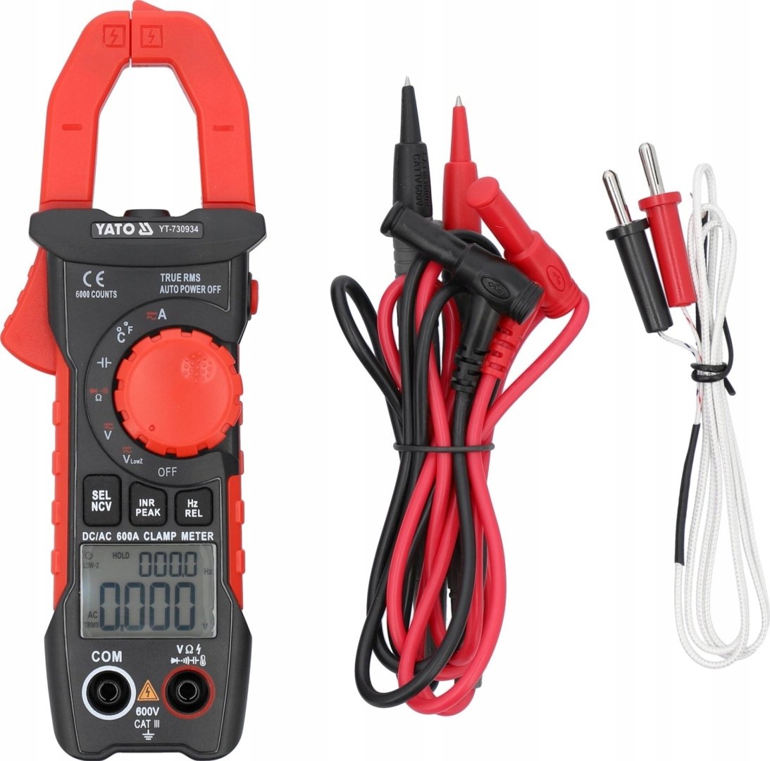 Miernik Cęgowy Solidny Obudowa I Etui Rms Ac/dc 10MA-600A Yato YT-730934