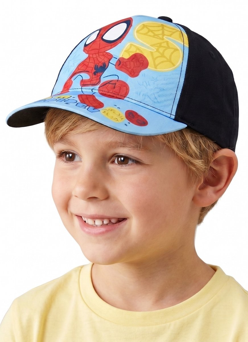 Czapka z daszkiem dla chłopców Spidey Marvel, granatowo-niebieska, bawełna, rozmiar 52 cm