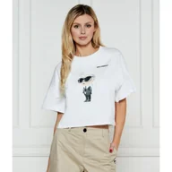 Koszulki i topy damskie - Karl Lagerfeld T-shirt IKON AQUARELLE Cropped Fit - miniaturka - grafika 1