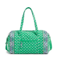 Torby podróżne - Vera Bradley Damska bawełniana duża torba podróżna, Zielony liść ogrodowy, Jeden rozmiar, Bawełniana duża torba podróżna - miniaturka - grafika 1