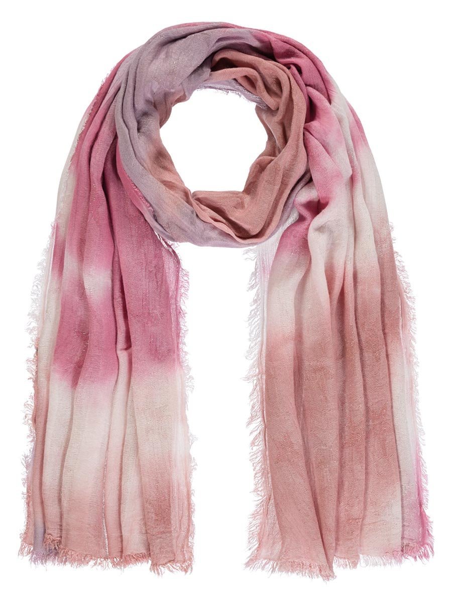 Damski szalik z delikatnymi gwiazdkami różowy Passigatti