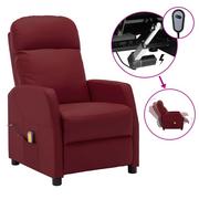 Fotele - vidaXL Lumarko Rozkładany fotel masujący, elektryczny, kolor wina, ekoskóra 3073745 - miniaturka - grafika 1