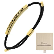 Bransolety męskie - Bransoletka męska z GRAWEREM sznurkowa STAL 316L k - miniaturka - grafika 1