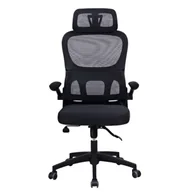 Fotele i krzesła biurowe - Fotel biurowy ergonomiczny z funkcją bujania czarny obrotowy regulowany EP - Breeze 8B - miniaturka - grafika 1