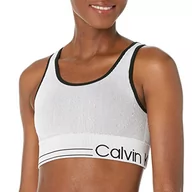 Biustonosze - Calvin Klein Performance damski biustonosz sportowy o średnim uderzeniu, z wyjmowanymi miseczkami, biały, XXL - miniaturka - grafika 1