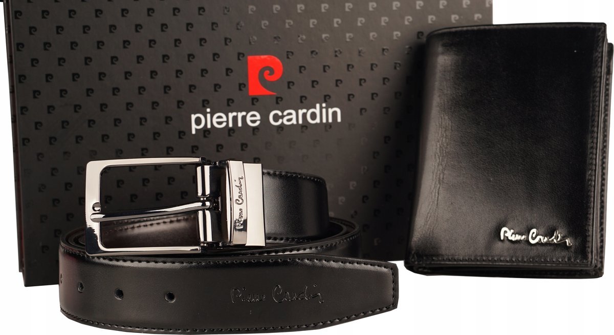 Pierre Cardin Zestaw Prezentowy - Skórzany Pasek Męski i Skórzany Portfel