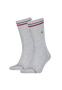 Tommy Hilfiger Iconic Men's Socks (2 sztuki) skarpetki, męskie, Szary (Tommy Original), 43/46 EU - Skarpetki męskie - miniaturka - grafika 1