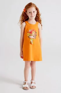 Sukienki - Mayoral Mayoral Sukienka dziecięca kolor pomarańczowy mini prosta - grafika 1