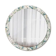 Lustra - Okrągłe Lustro Ścienne Kwiaty akwarelowe 100cm - miniaturka - grafika 1