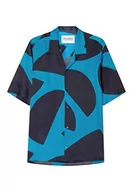 Koszule męskie - Seidensticker Męska koszula casualowa, krój regularny, krótki rękaw, kołnierz z klapą, turkusowy, L - miniaturka - grafika 1