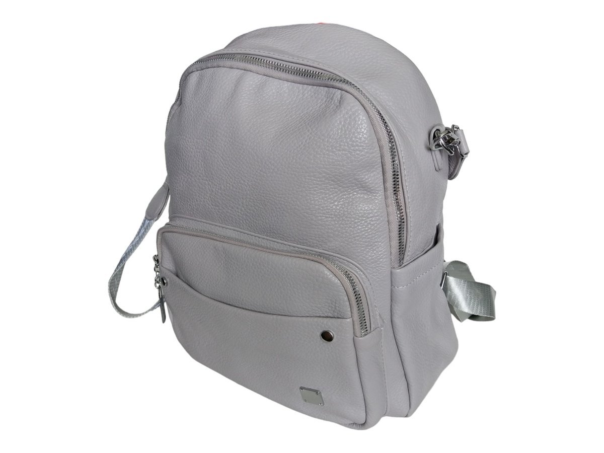 Miejski Damski Plecak - Szary Plecak Damski - Torebko-Plecak Na Ramię